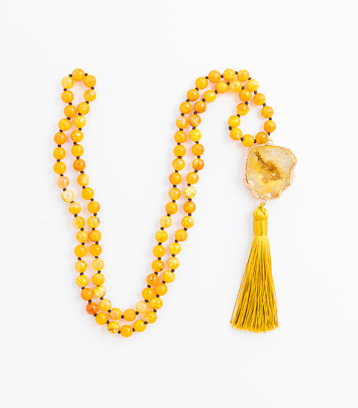 
                  
                    Tassel Necklaces - Orange Tribal Agate Slice | Boho & Mala
                  
                