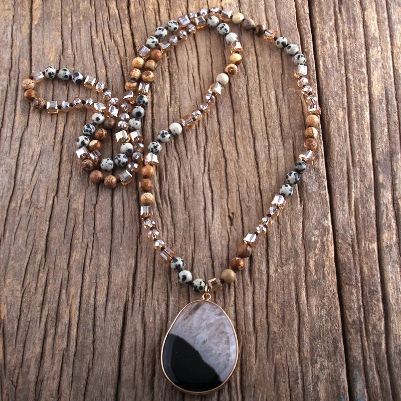 
                  
                    Boho & Mala Natural Tribal Stone Necklace
                  
                