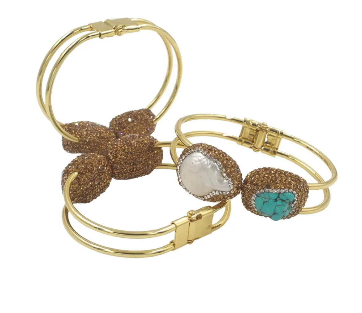 
                  
                    Maristella Turquoise & Freshwater Pearl Cuff
                  
                