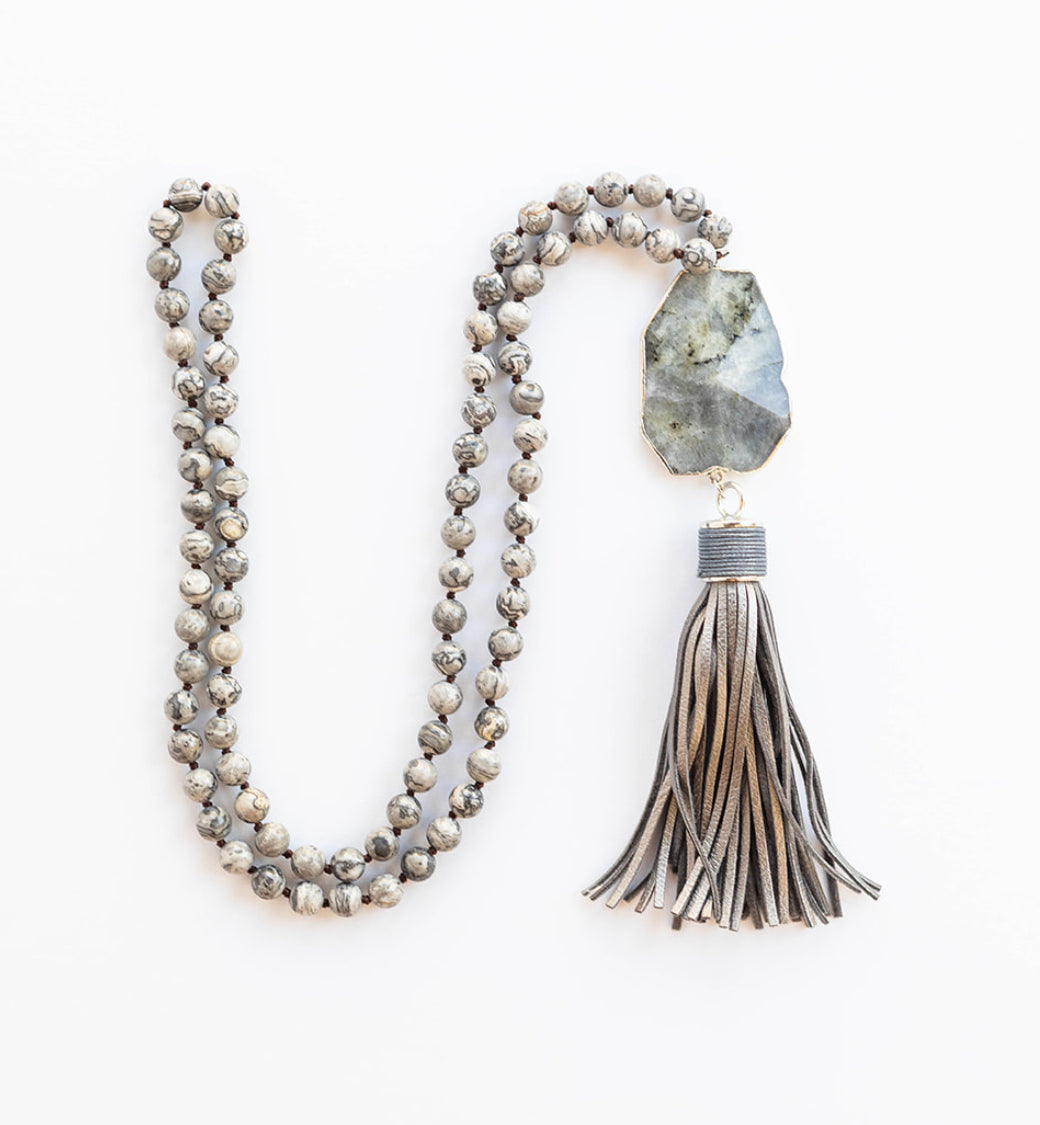 
                  
                    Tassel Necklaces - Round Map & Labradorite Stone | Boho & Mala
                  
                
