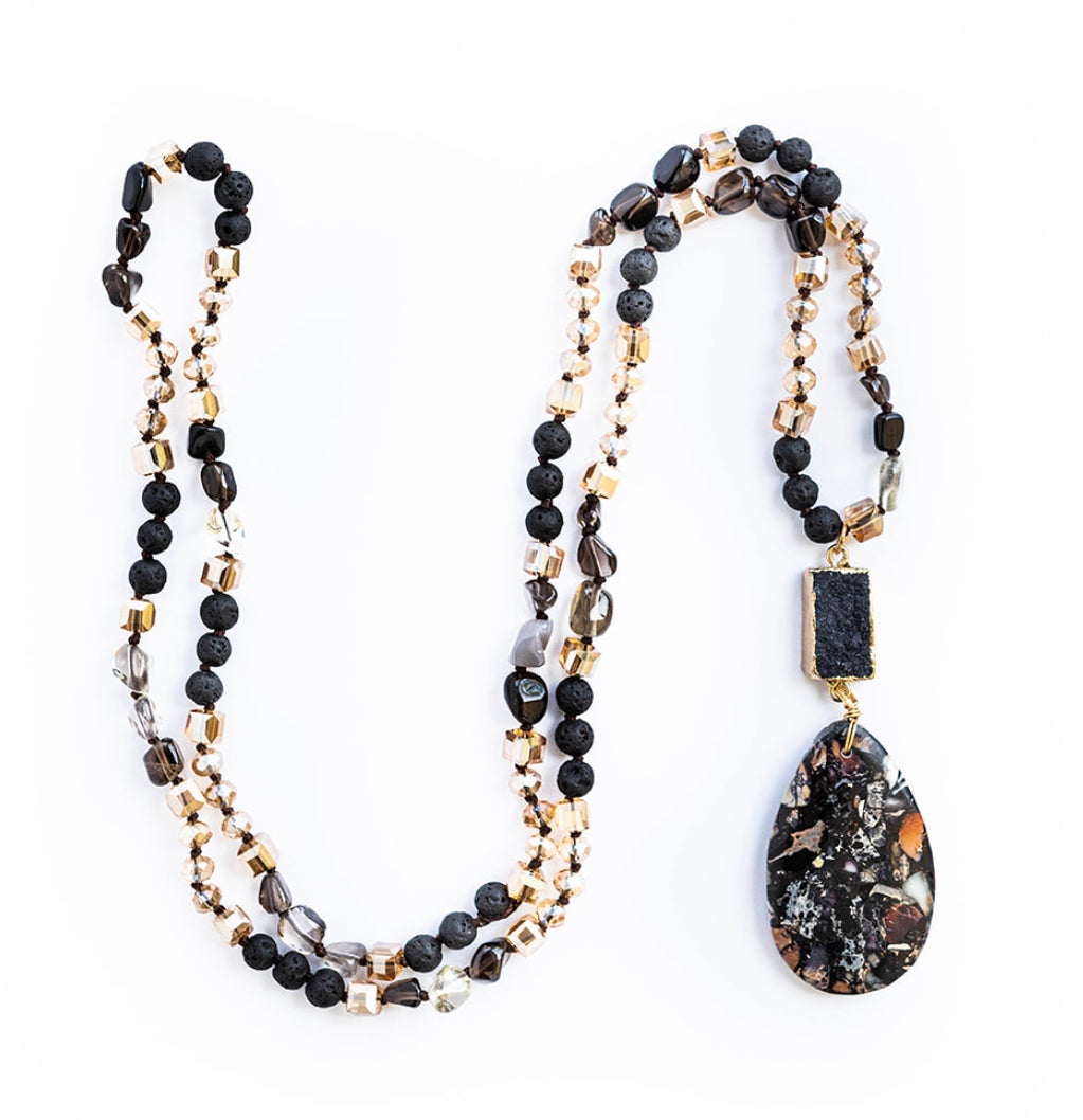 
                  
                    Boho & Mala Tribal Mix Agate Stone Necklace TN10073
                  
                