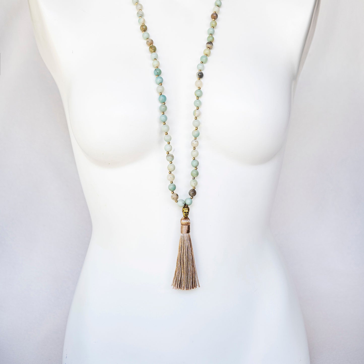 Boho & Mala Blue Amazonite Tribal Necklace 